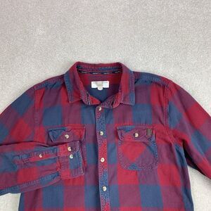 Vtg Triple Five Soul Plaid Shirt Button Up Size Medium Flannel Long Sleeve y2k